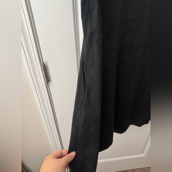 FLAX Black Linen Pullover Dress - Picture 4 of 5